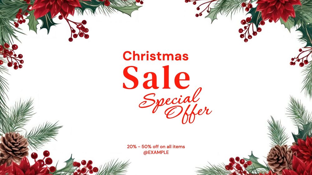 Christmas sale  blog banner template