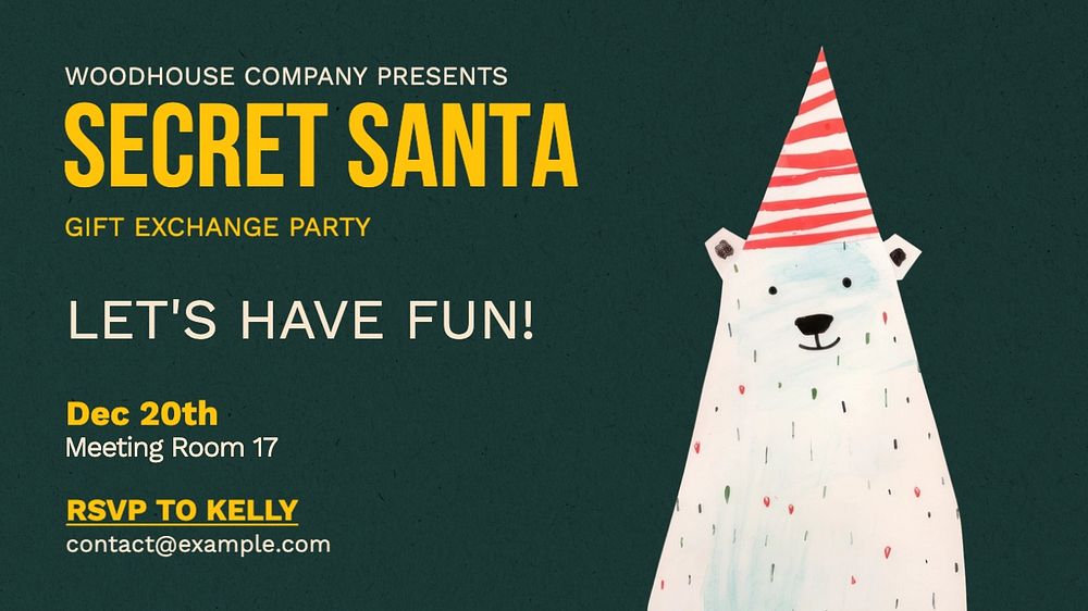 Secret Santa party blog banner template