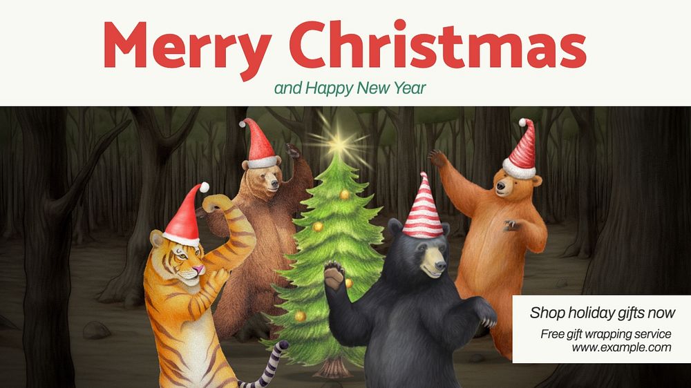 Merry christmas blog banner template