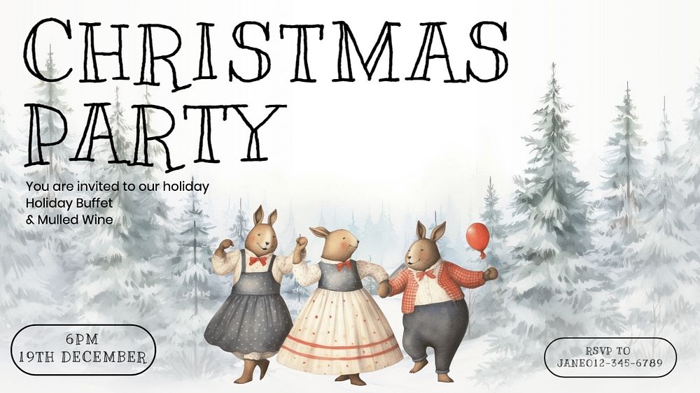 Christmas party blog banner template