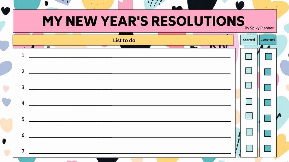 New year's resolutions blog banner template