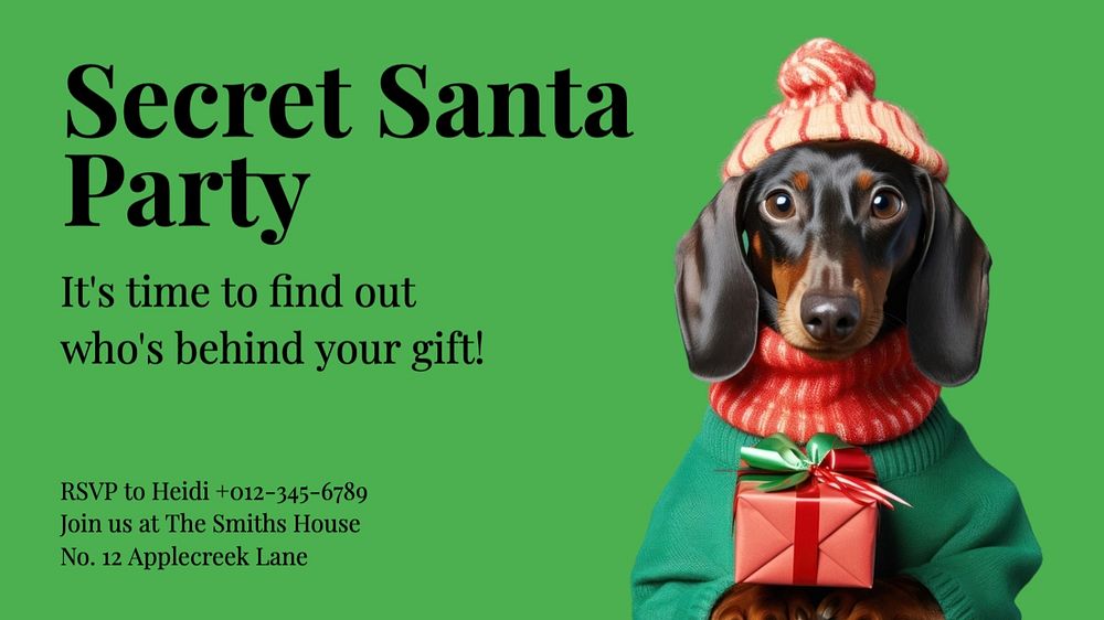 Secret Santa party blog banner template