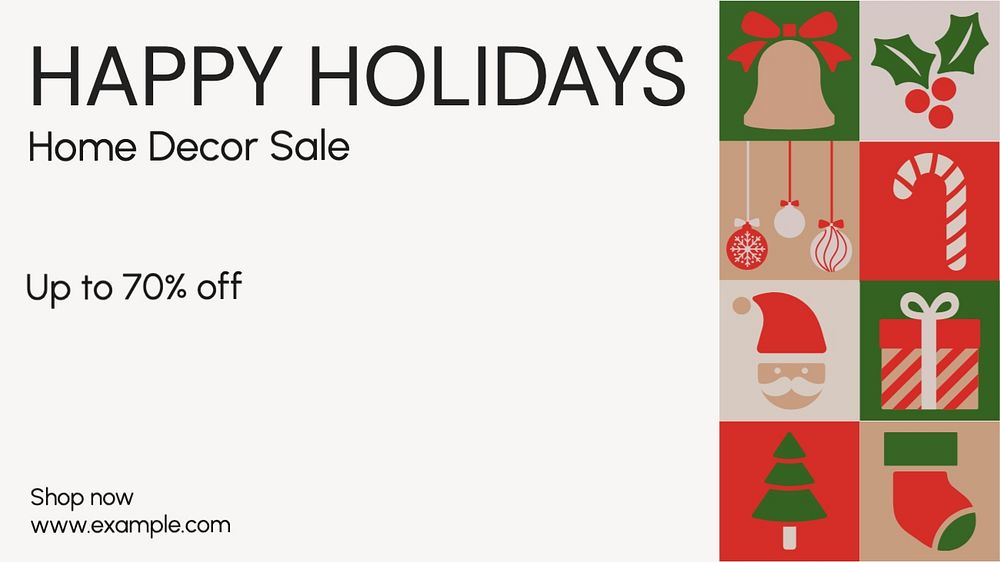 Happy holidays blog banner template