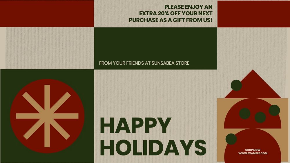 Happy holidays blog banner template