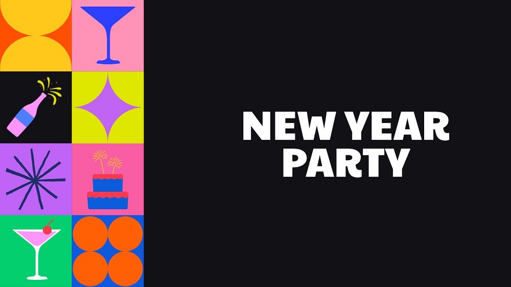 New year party blog banner template