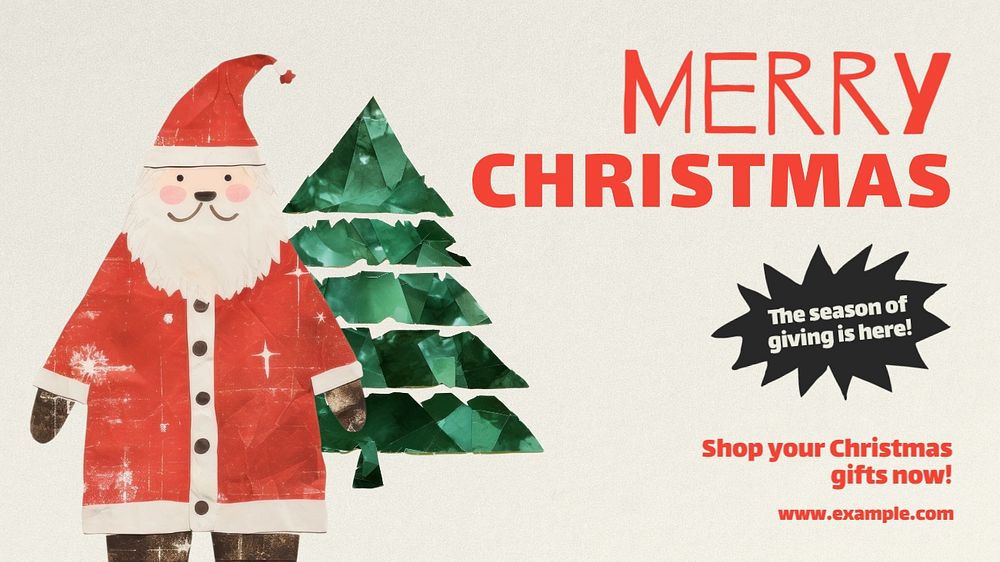 Merry Christmas  blog banner template