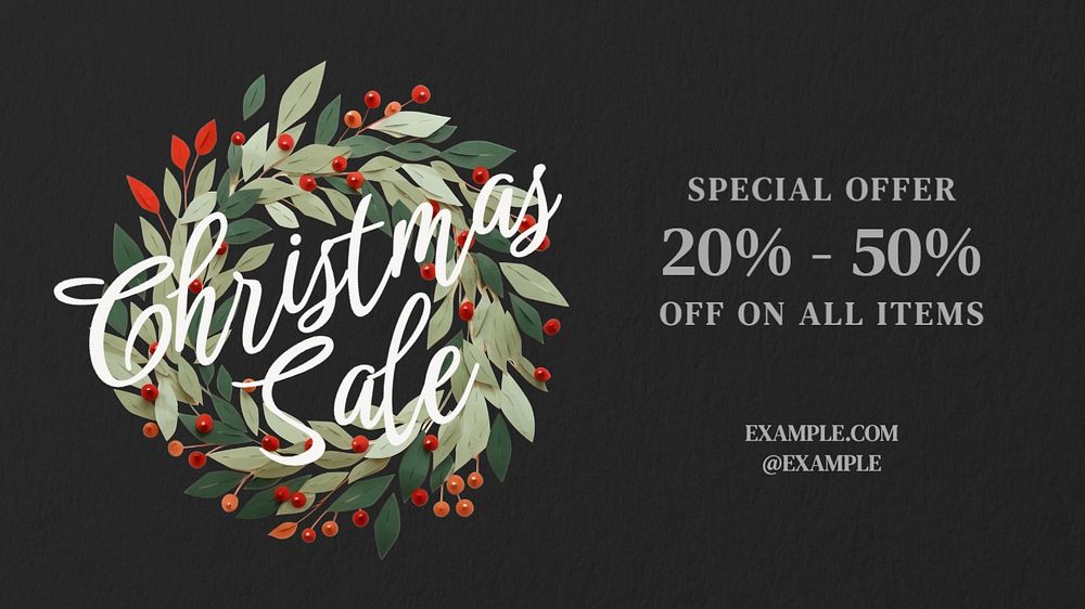 Christmas sale  blog banner template