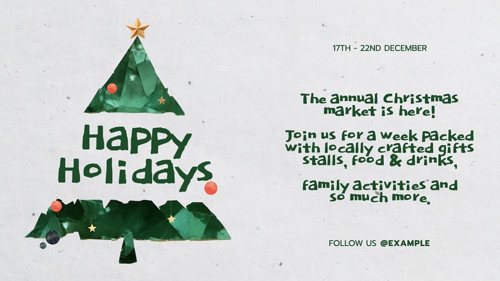 Happy holidays  blog banner template