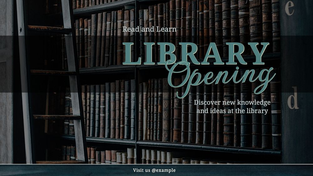 Library open blog banner template