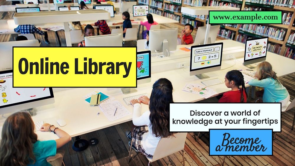 Online library blog banner template