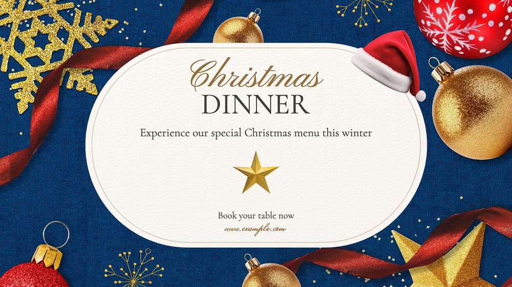 Christmas dinner party blog banner template