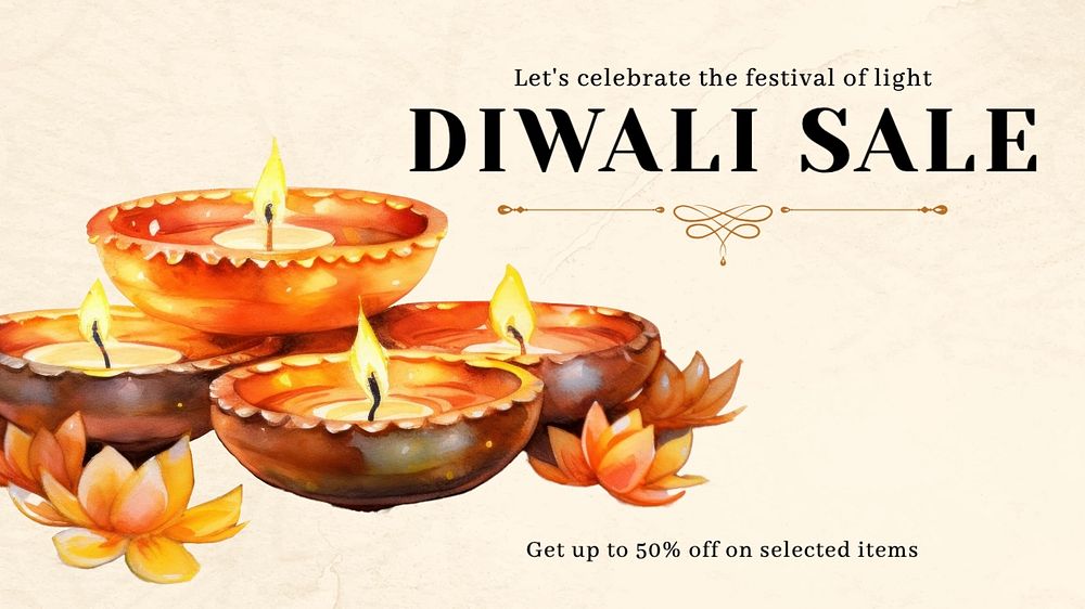 Diwali sale blog banner template