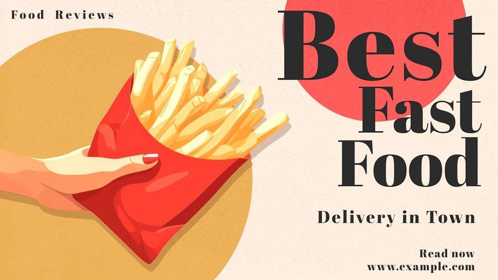 Fast food shop blog banner template