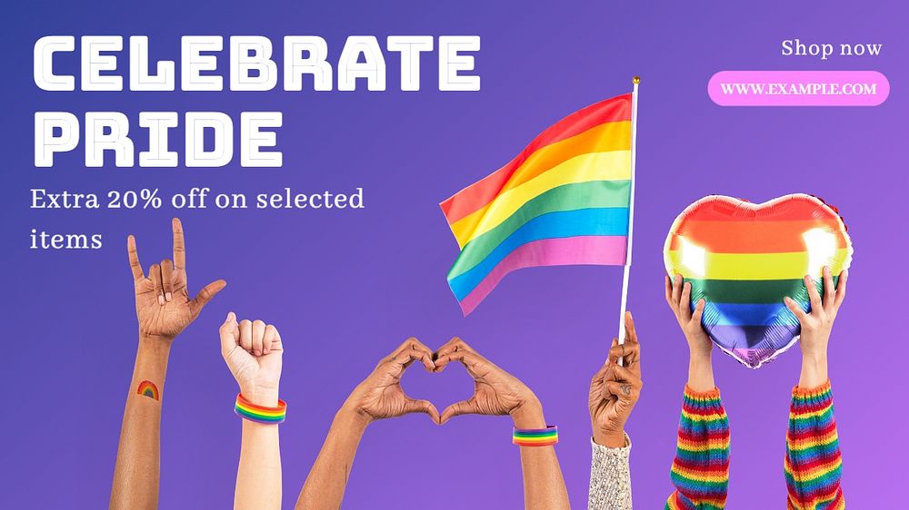 Celebrate pride blog banner template