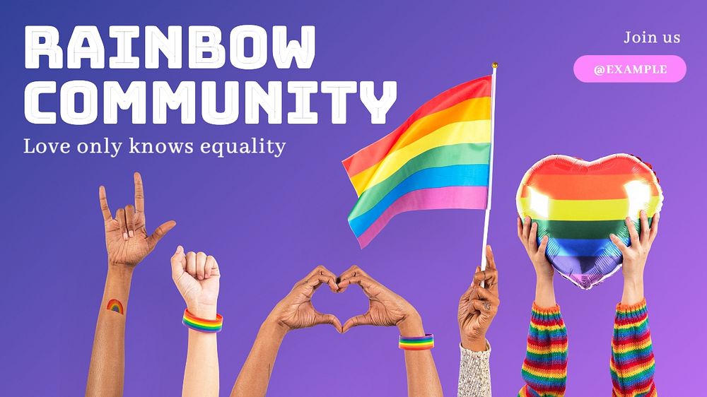 LGBTQ rainbow community blog banner template