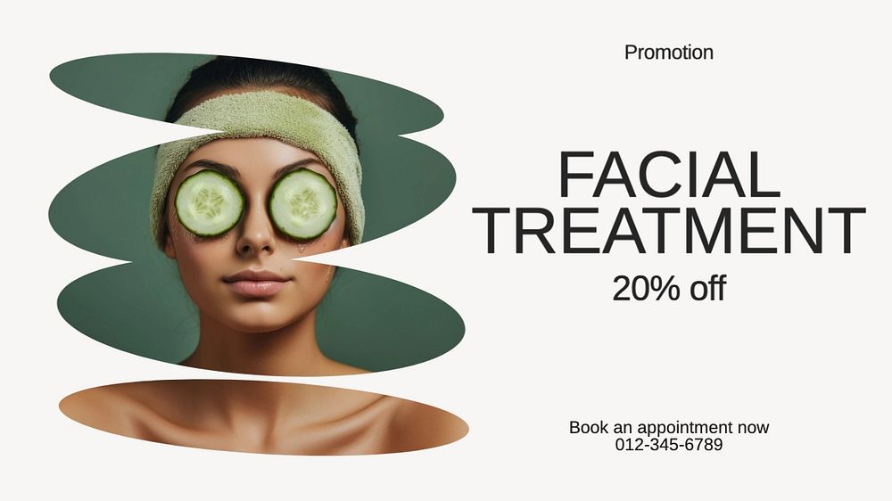 Facial treatment blog banner template