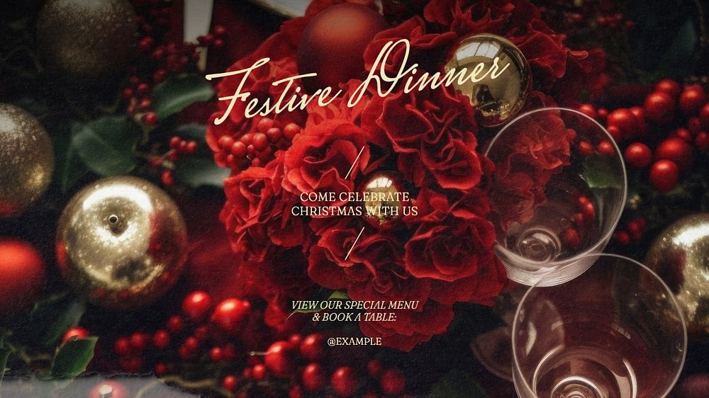 Christmas dinner blog banner template