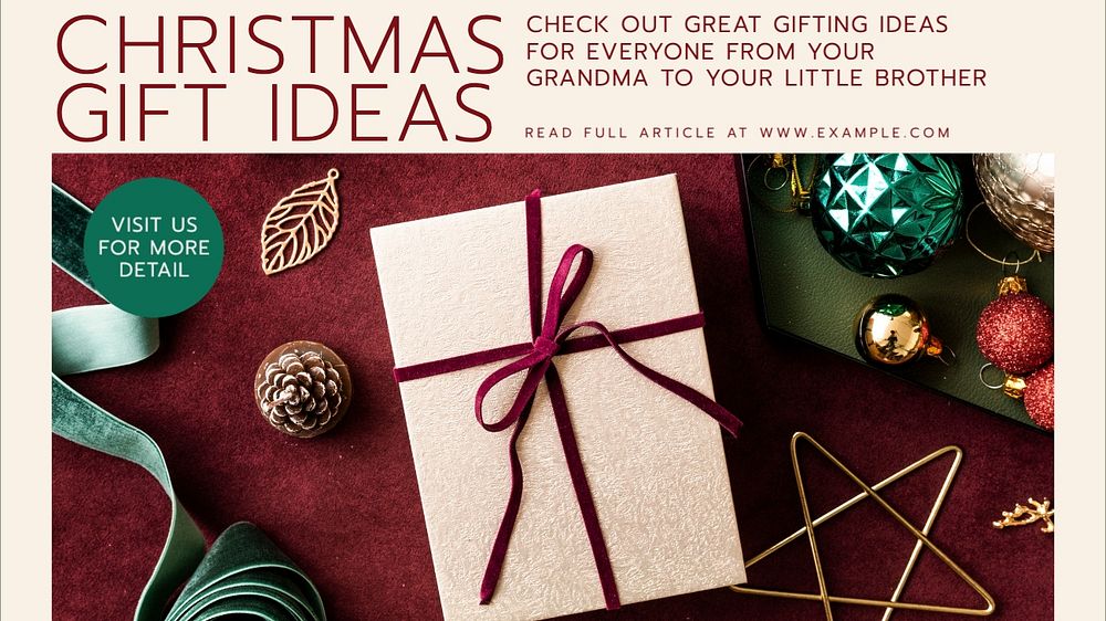 Christmas gift blog banner template