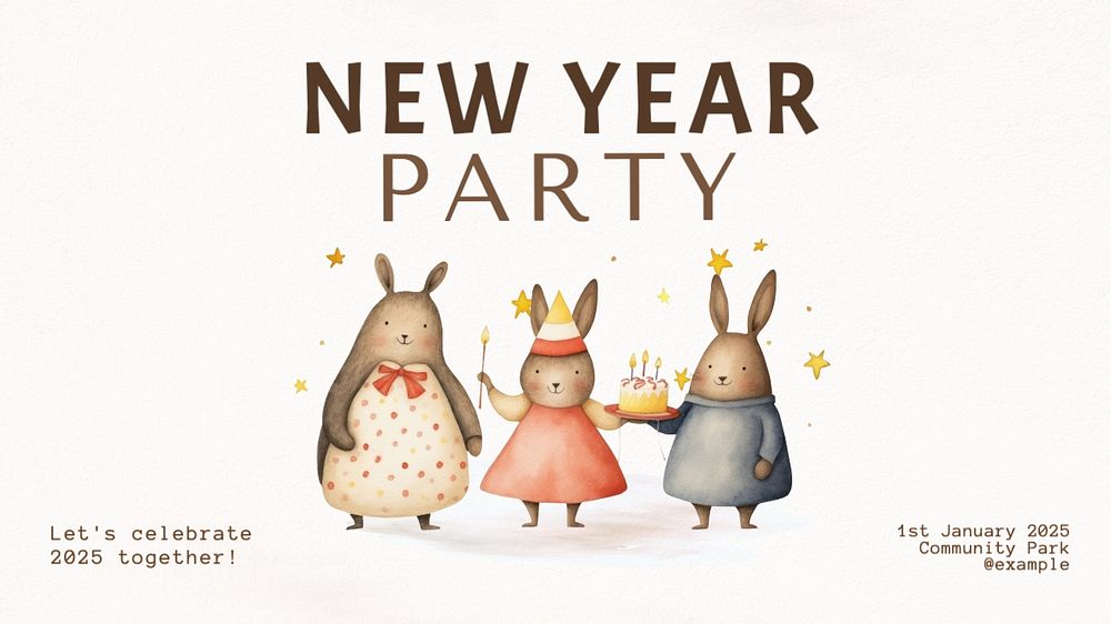 New year party blog banner template