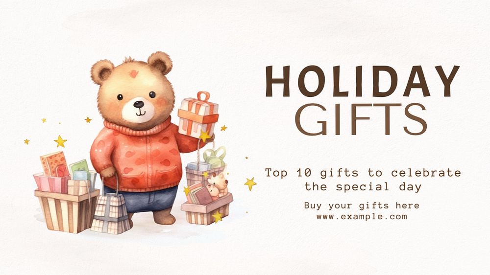 Holiday gifts blog banner template