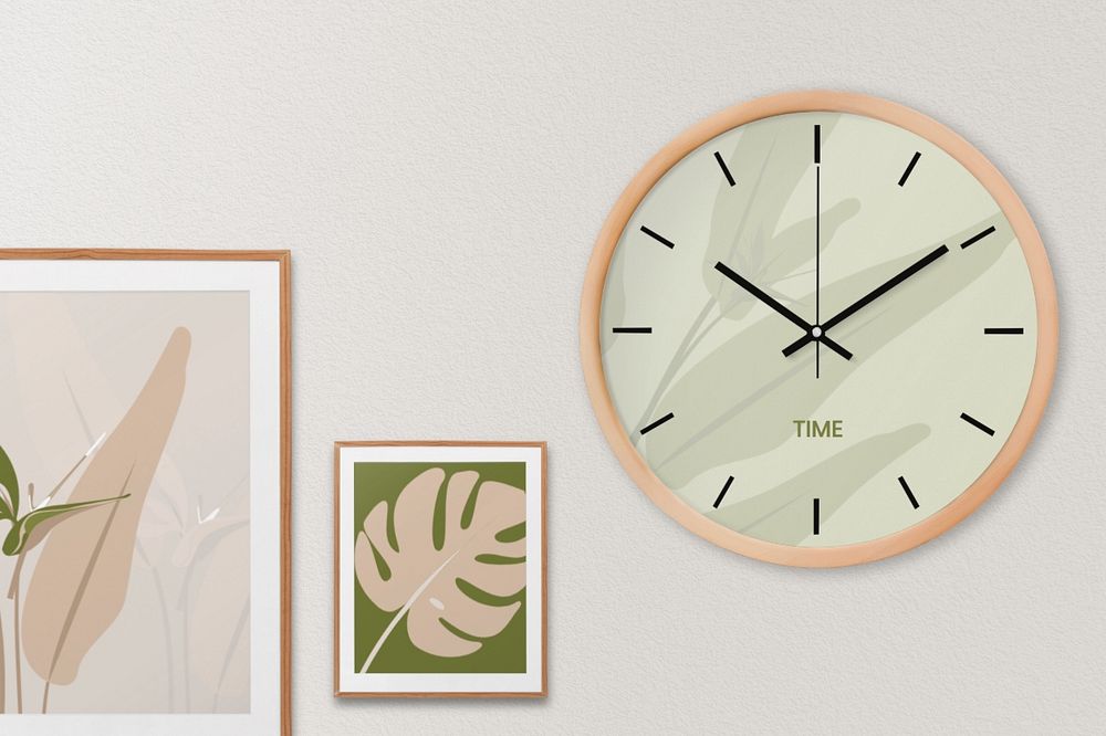 Wall clock editable mockup