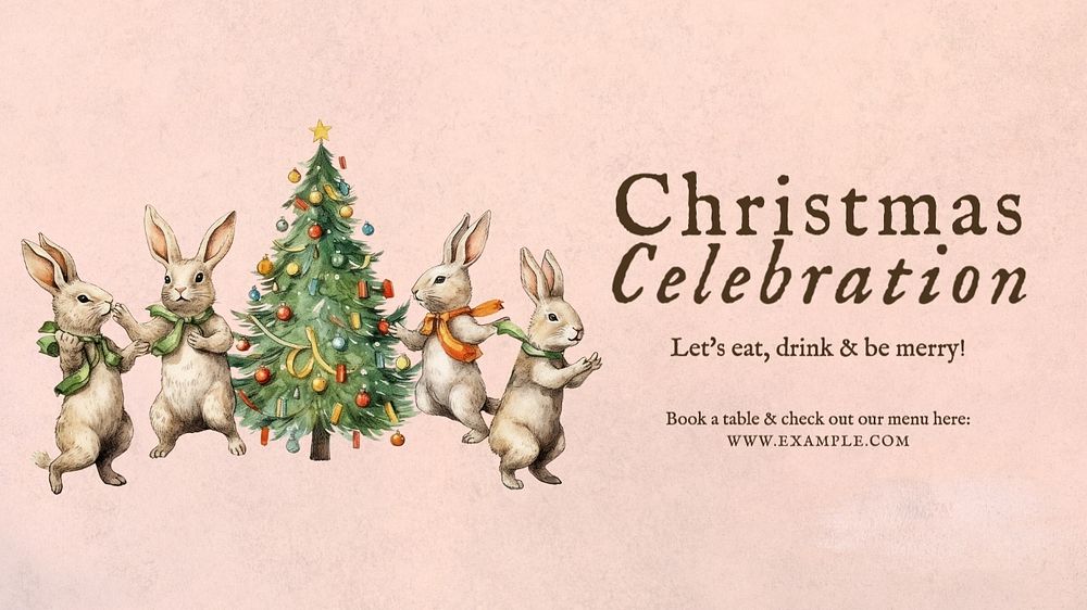 Christmas celebration blog banner template