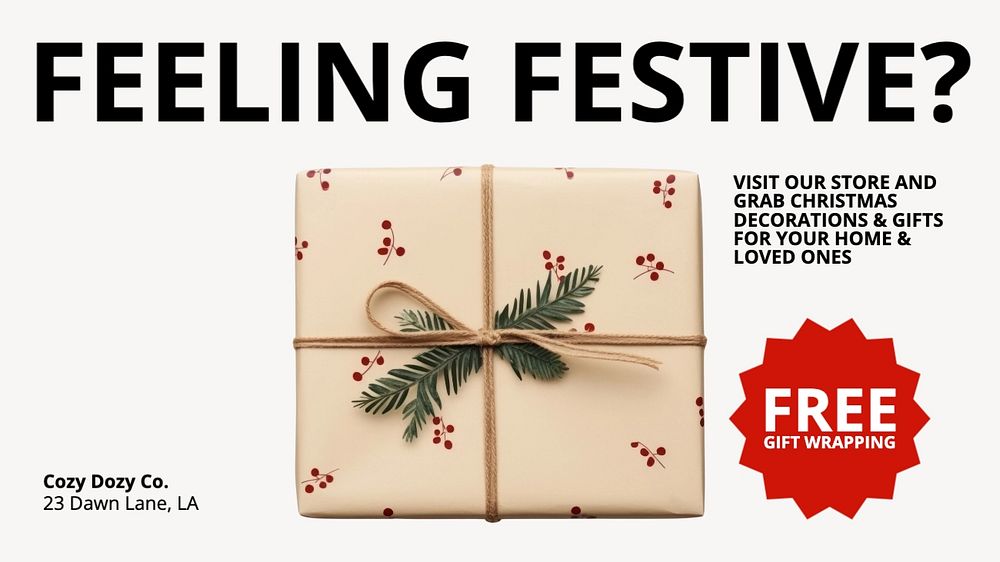 Christmas shopping blog banner template