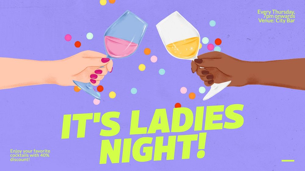 Ladies night  blog banner template