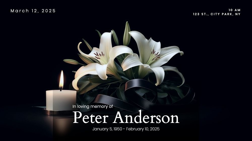 Funeral card  blog banner template