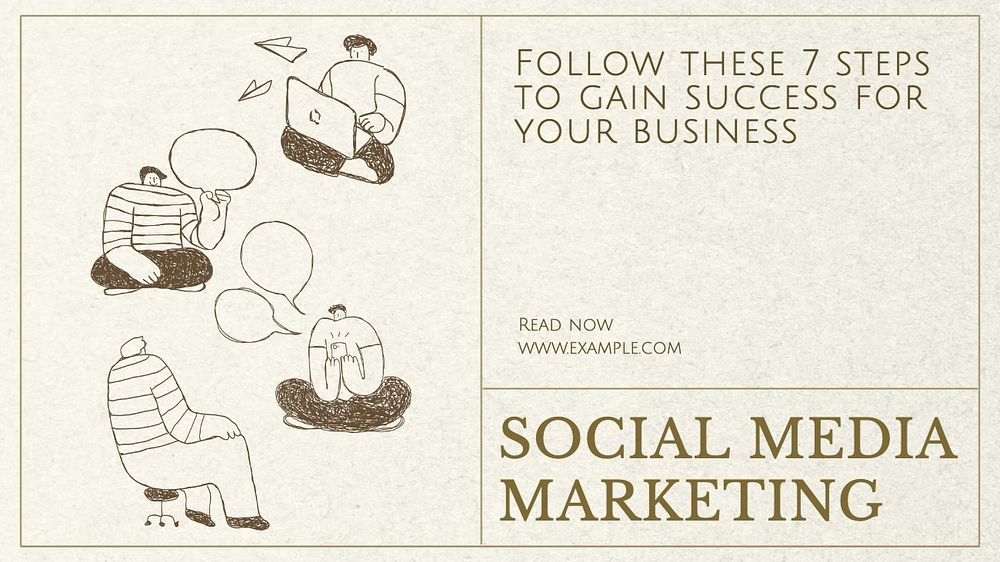 Social media marketing  blog banner template