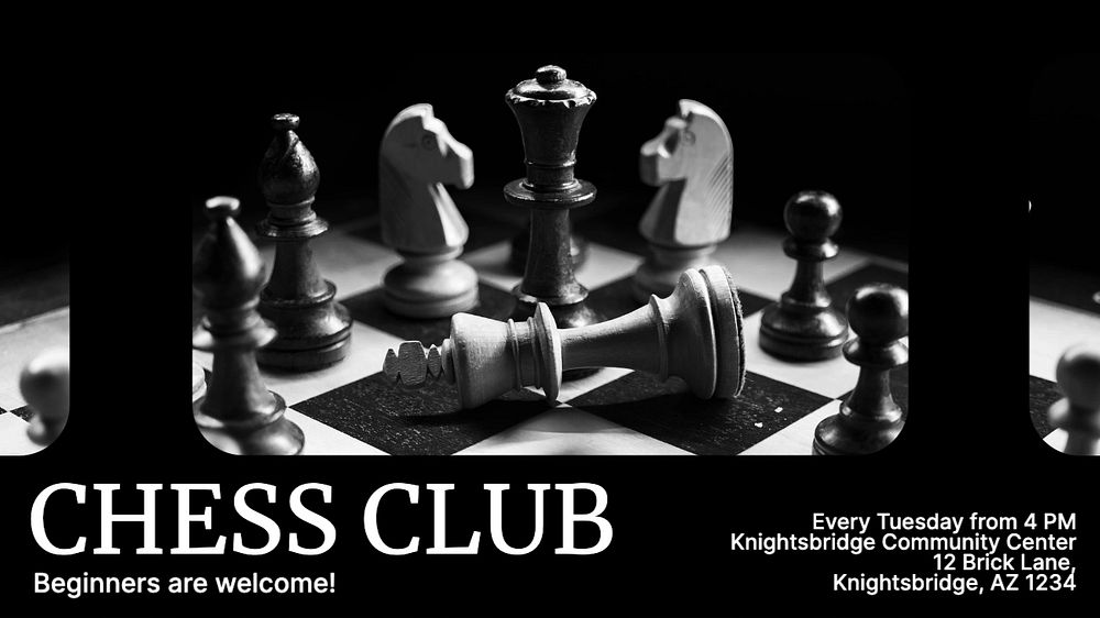 Chess club  blog banner template