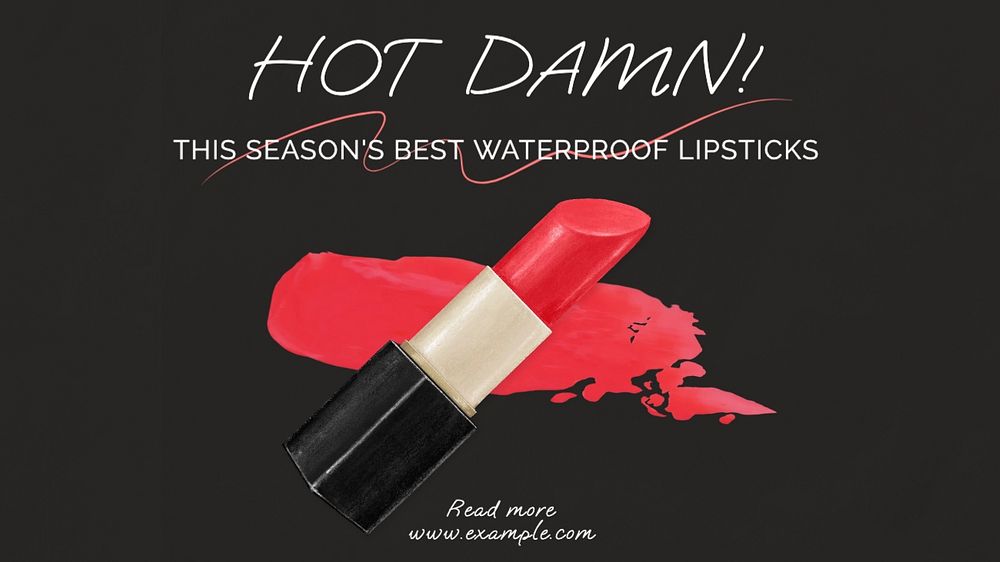 Hot damn lipstick  blog banner template