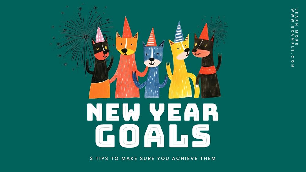 New year goals  blog banner template