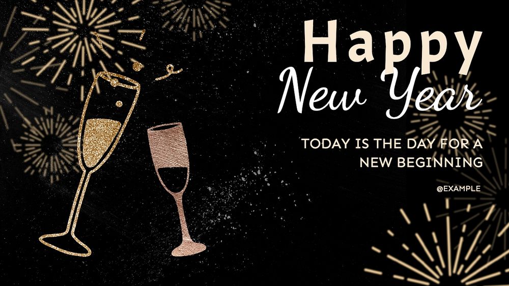 Happy new year  blog banner template