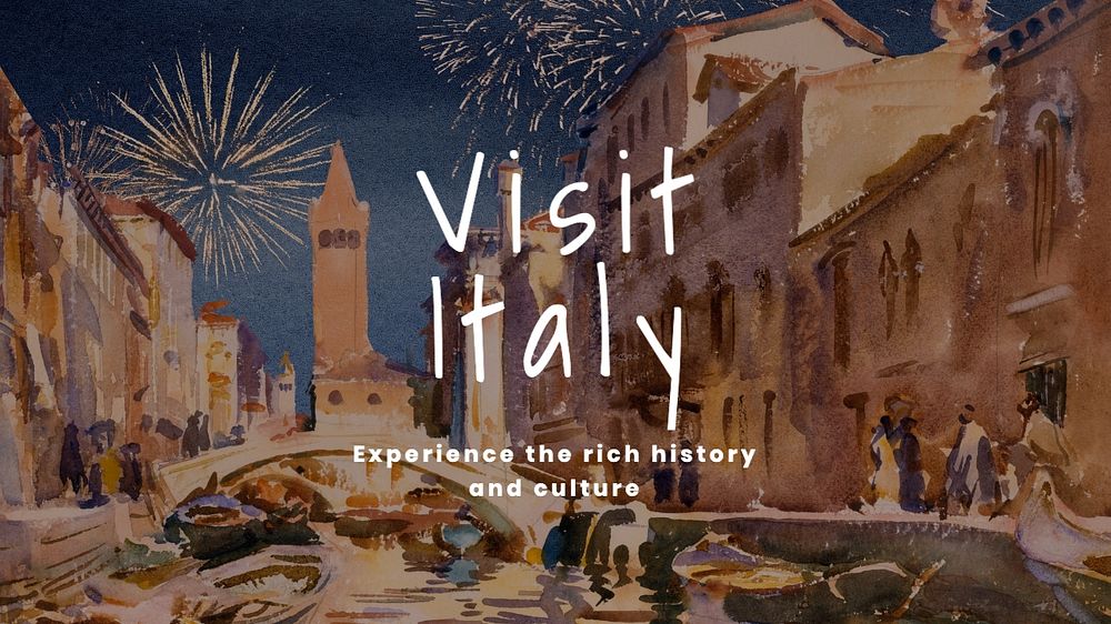 Visit Italy  blog banner template