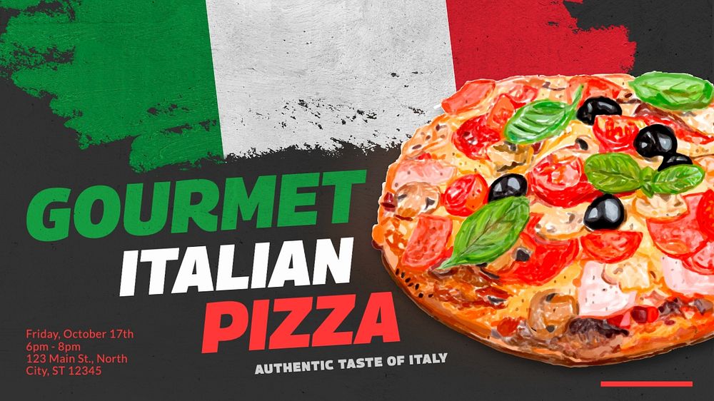 Gourmet Italian pizza blog banner template