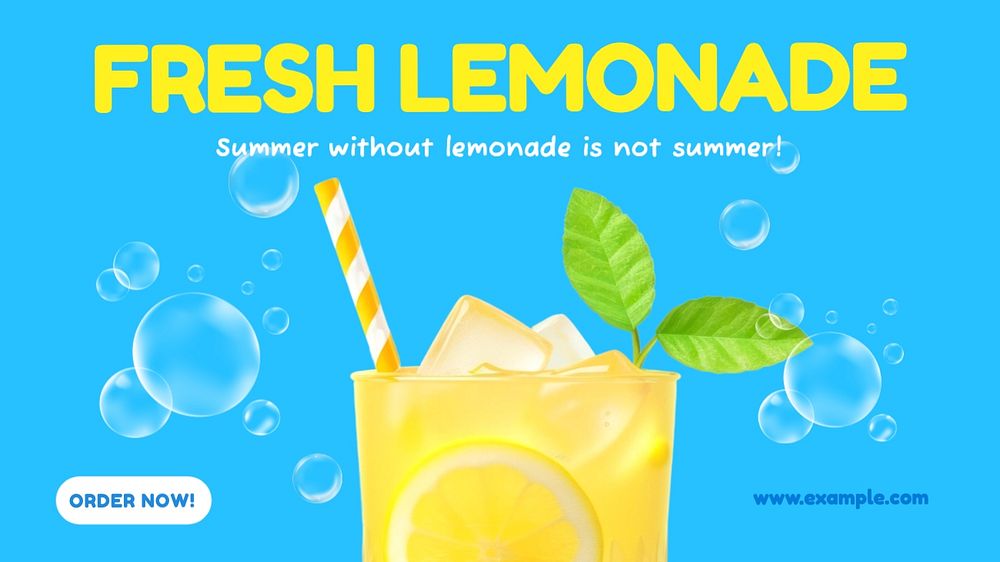 Fresh lemonade  blog banner template