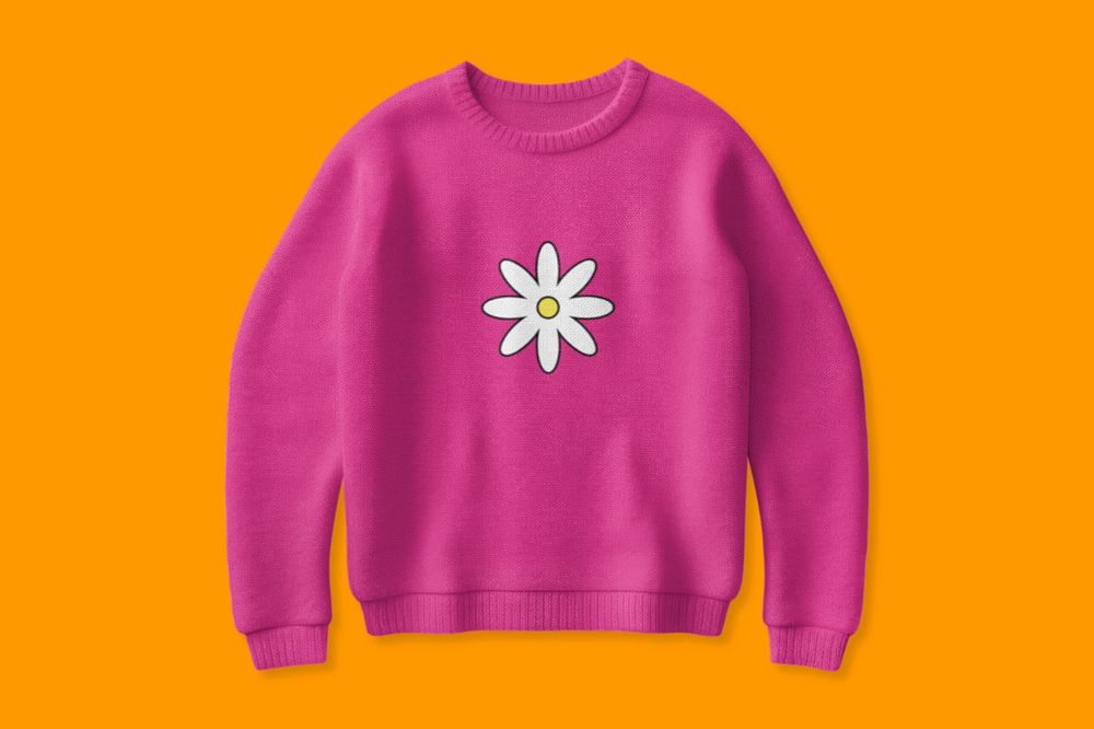 Knitted sweater mockup, editable design