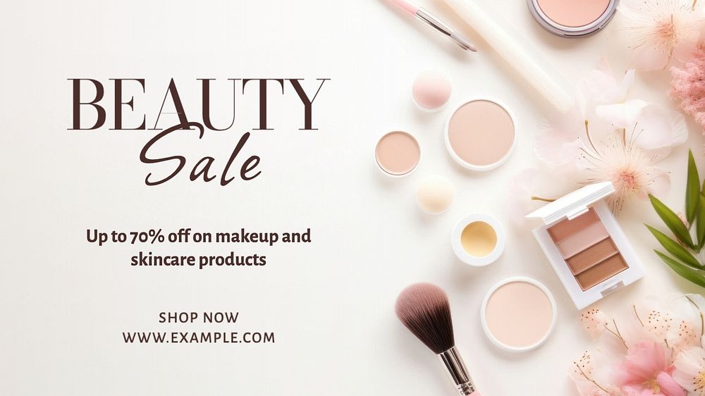 Beauty sale blog banner template