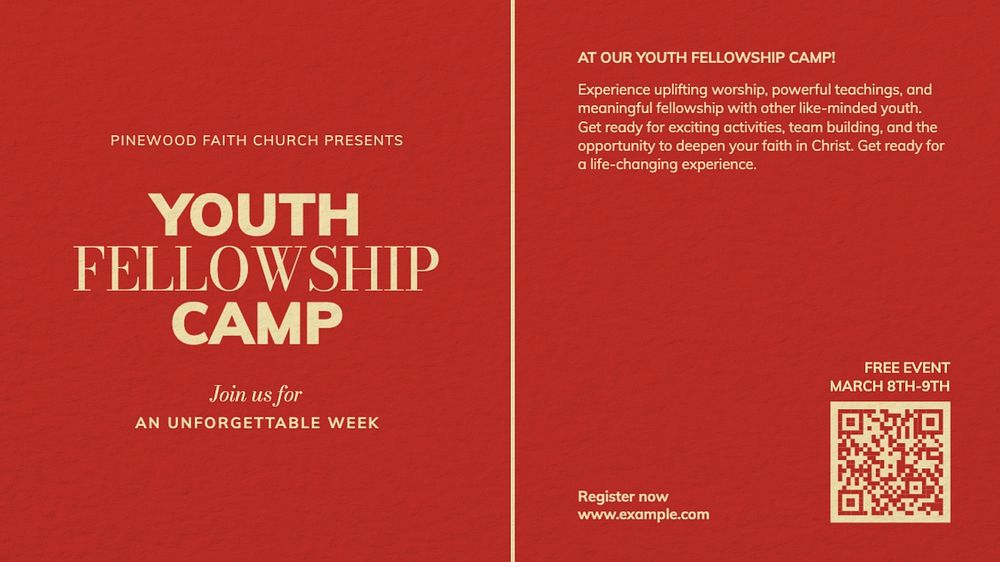 Christian youth camp blog banner template