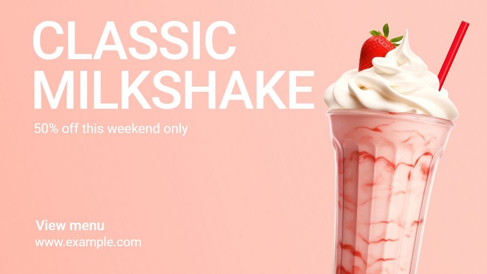 Classic milkshake blog banner template