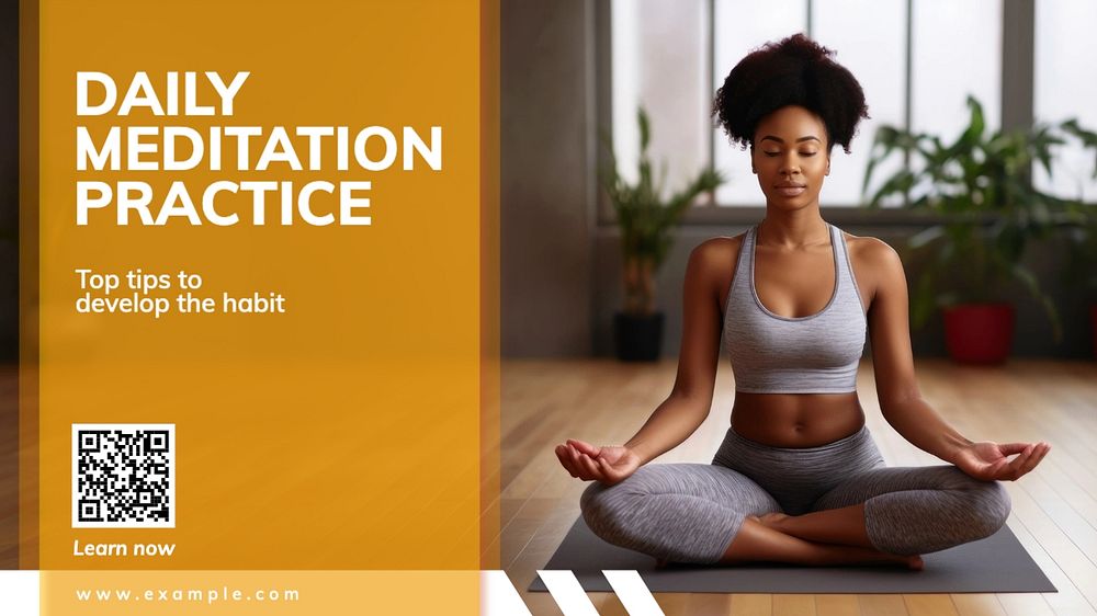 Daily meditation practice blog banner template