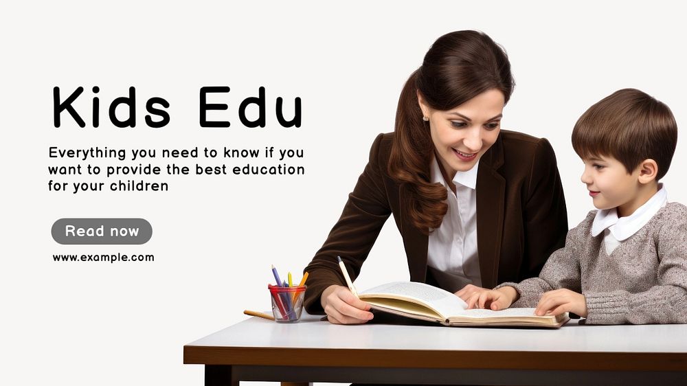 Kids education blog banner template