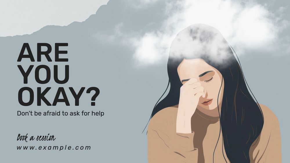 Mental health support blog banner template