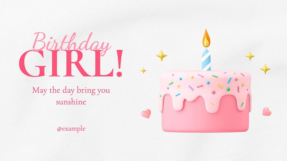 Birthday girl blog banner template