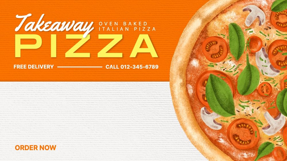 Takeaway pizza blog banner template