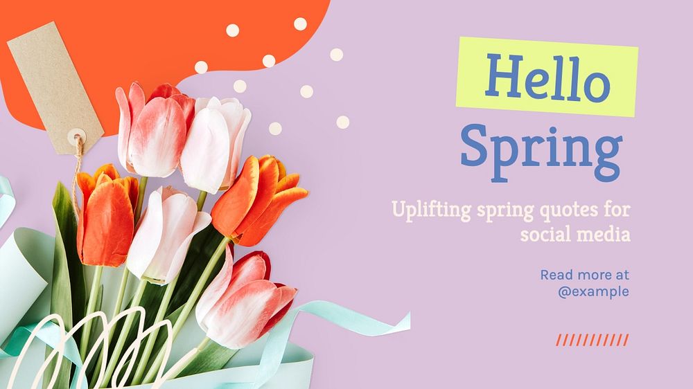 Hello spring blog banner template