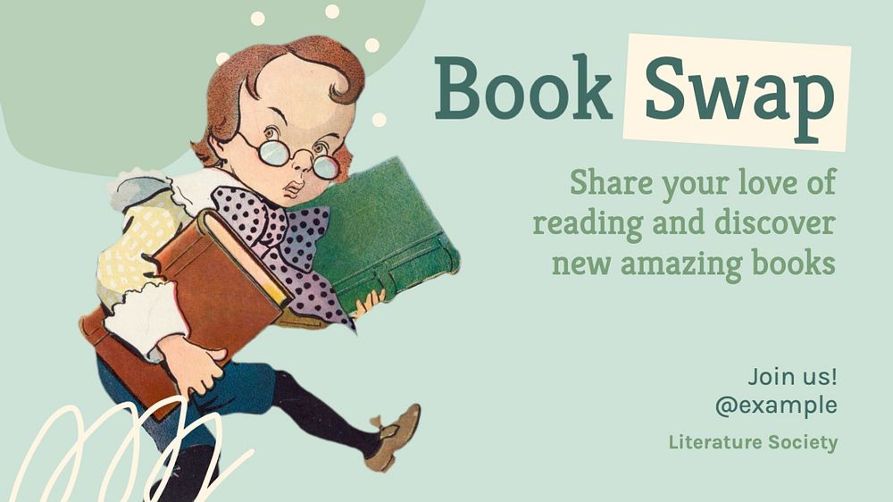 Book swap blog banner template