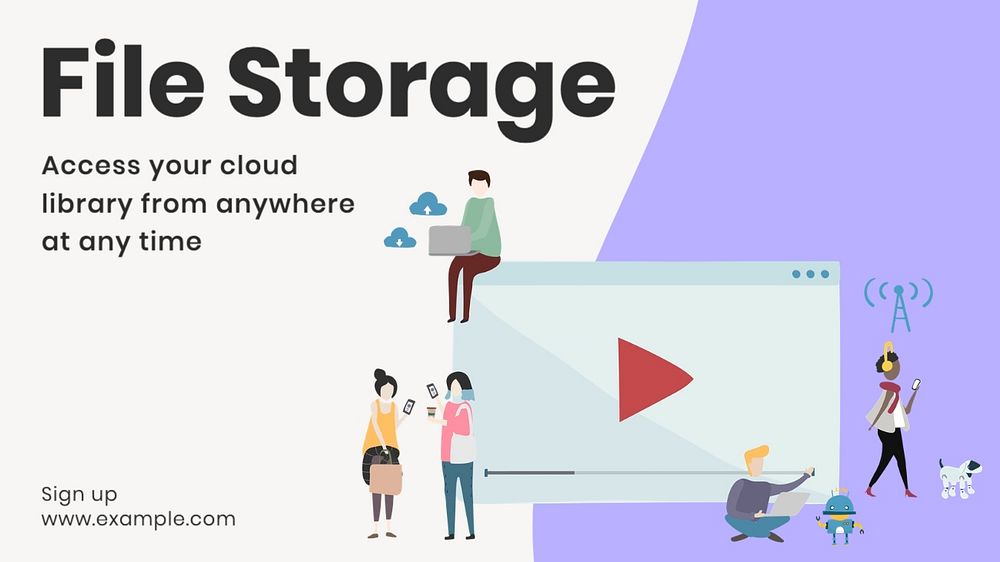 File storage cloud blog banner template