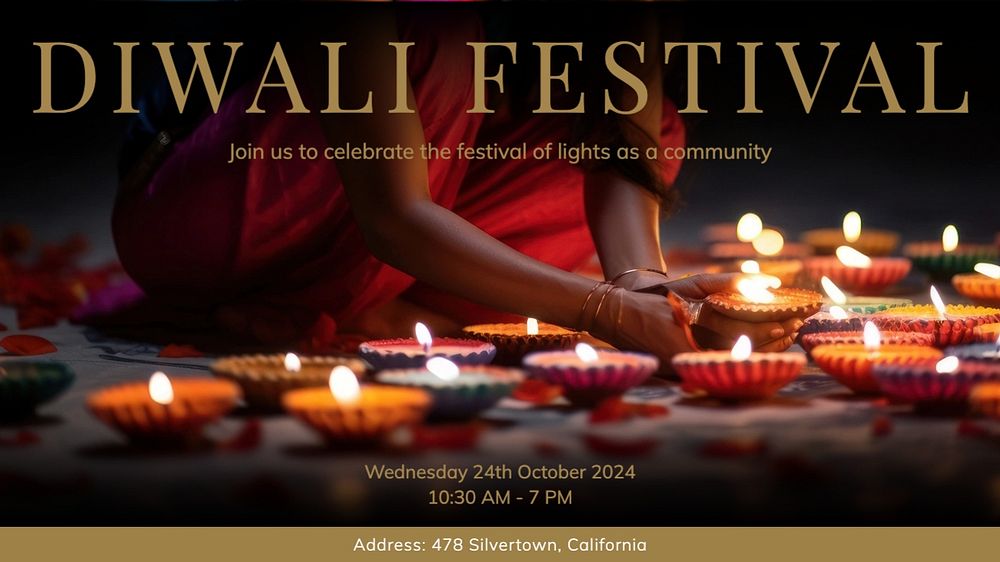 Diwali festival blog banner template